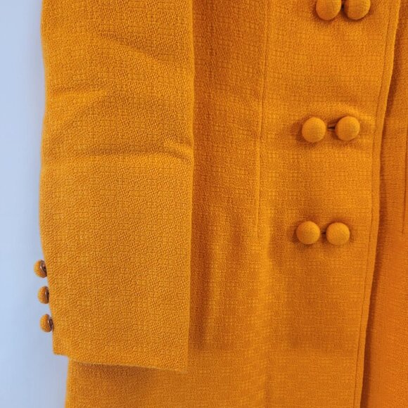 Orange Mod Style Peacoat with Matching Dress Vtg Handmade Womens Extra Small - Picture 3 of 16
